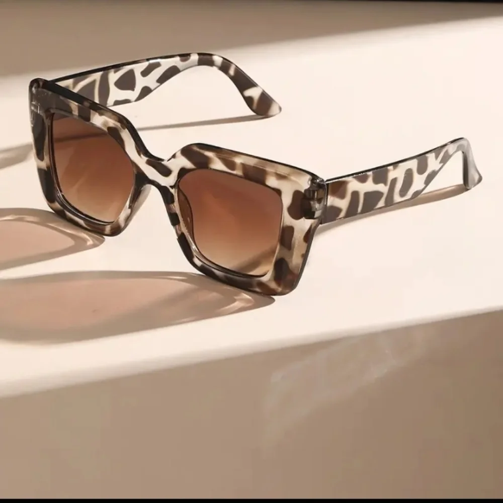 Oversized Leopard Design Sunglasses Anti- Glare Gradient Lens